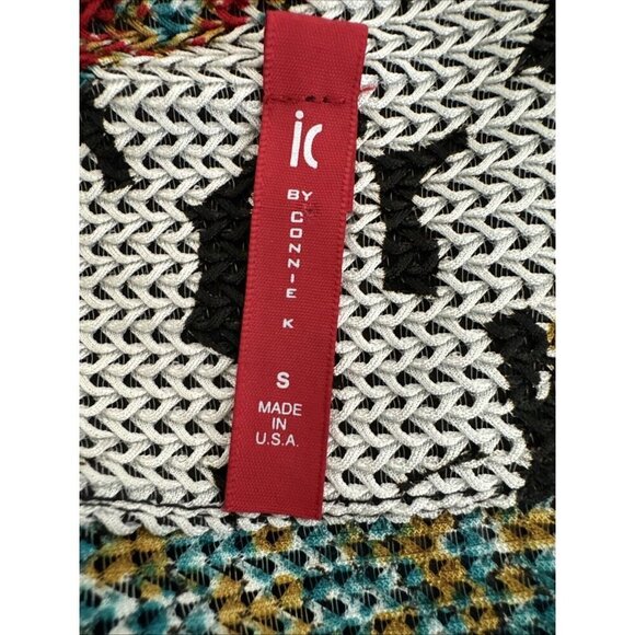 IC by Connie K Women's S Asymmetric Hem Blazer Jacket Multi Geometric EUC - Picture 10 of 14